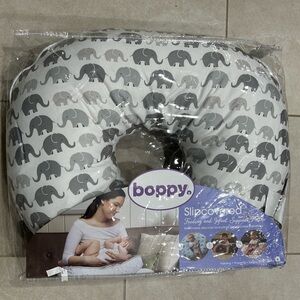 Boppy Gray and White Elephant Nursing Pillow